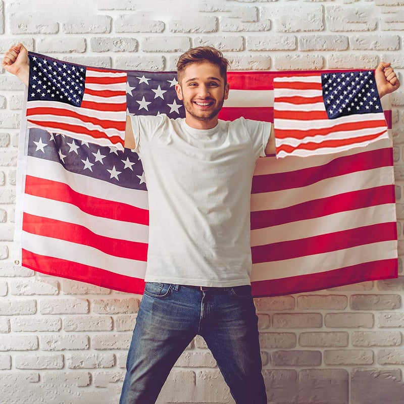 FUTUREPLUSX American Flag Cape, Wearable USA Flag Costume Outfit with Sleeves Classic Flag, 2 Differents Wearing Methods - Image 5